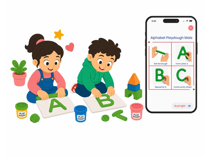 Kids studying with educational pictures