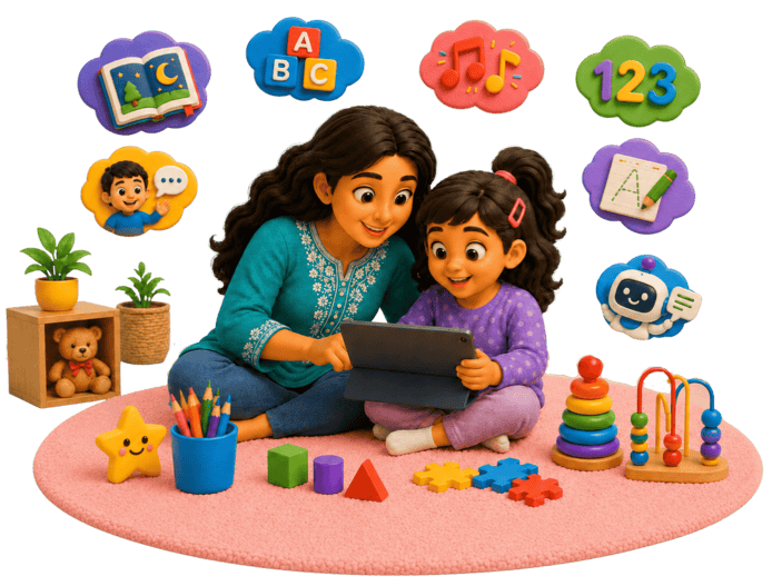 Family reading together
